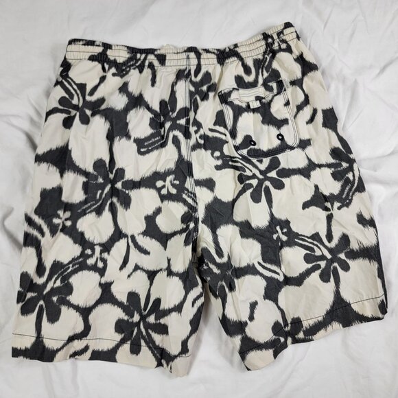 Tommy Bahama Relax Mens Large White Black Floral Swim Trunks Summer Beach Pool - Picture 2 of 10